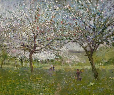 Apple Trees in Flower by Ernest Quost